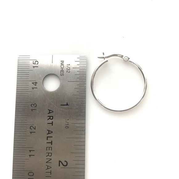 NWT Sterling silver hinged snap hoops,  25mm or 1" - Picture 4 of 6